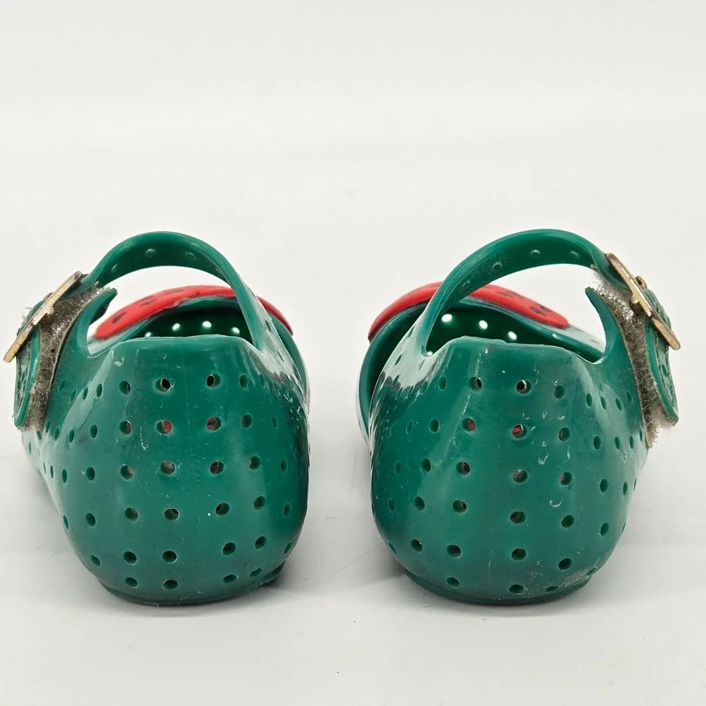 Mini Melissa Watermelon Heart Jelly Mary Jane Toddler Sandals Green Pink Size 6